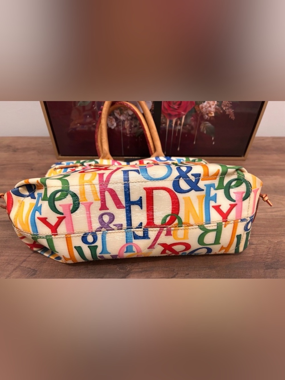 Dooney & Bourke Vintage USA Retro Grafica Rainbow Logo Monogram Satchel - Picture 5 of 9